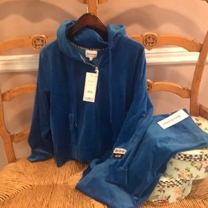 Juicy Couture 2x velour tracksuit in bright blue velour and velour leggings